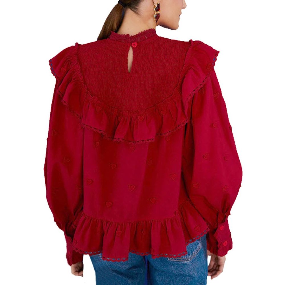 FARM RIO 3D Hearts Smocked Blouse - Picture 4 of 15